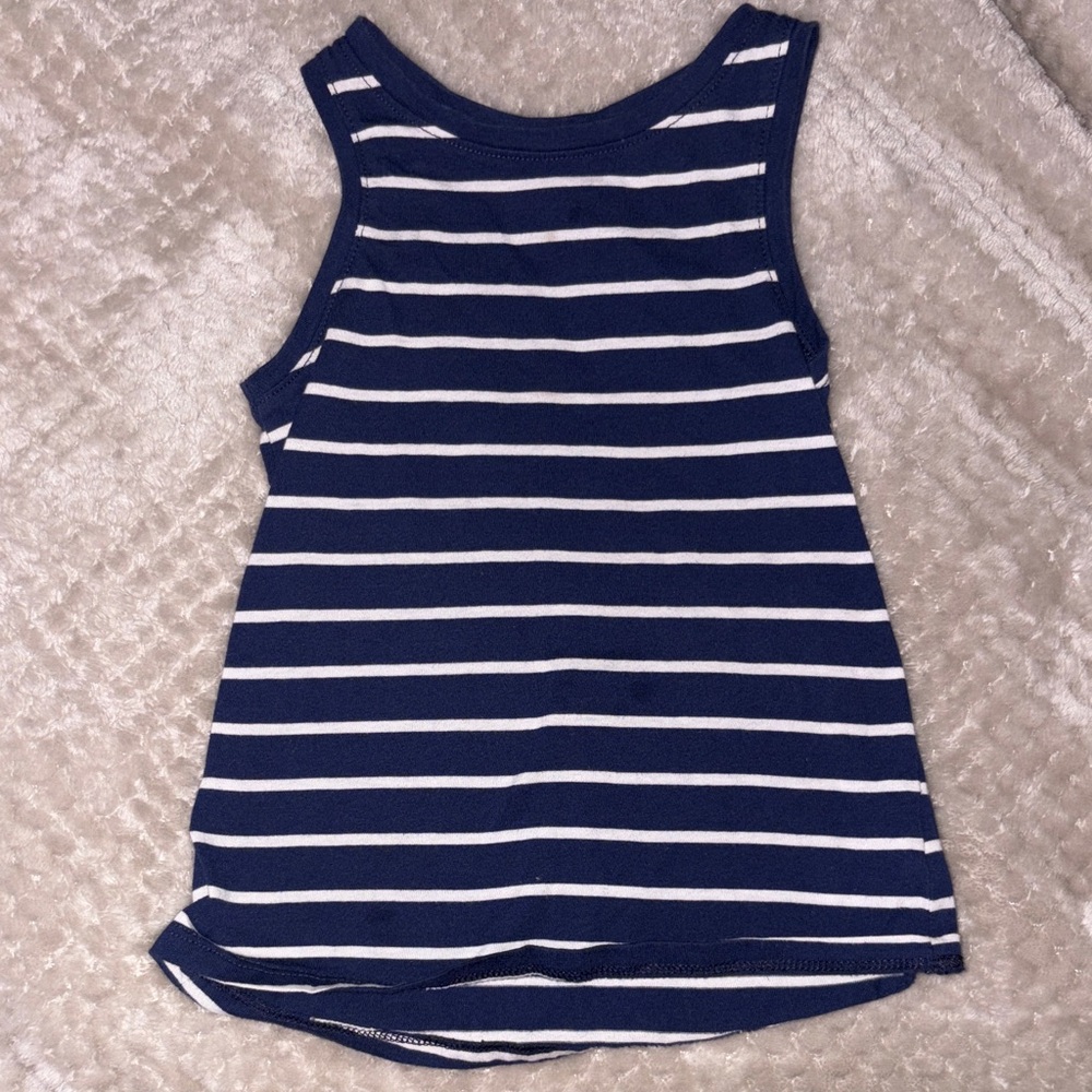 Navy and White Striped Tank Top